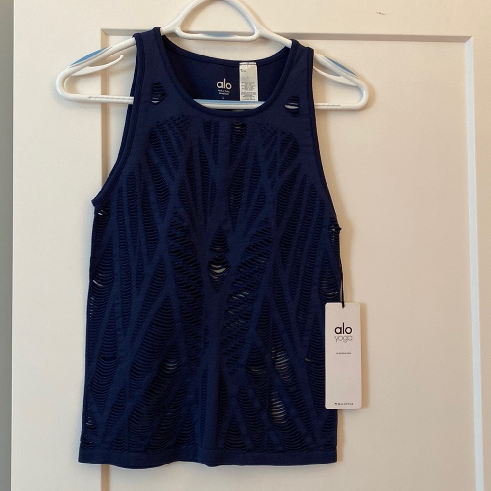 NWT ALO Yoga “Vixen” tank in navy